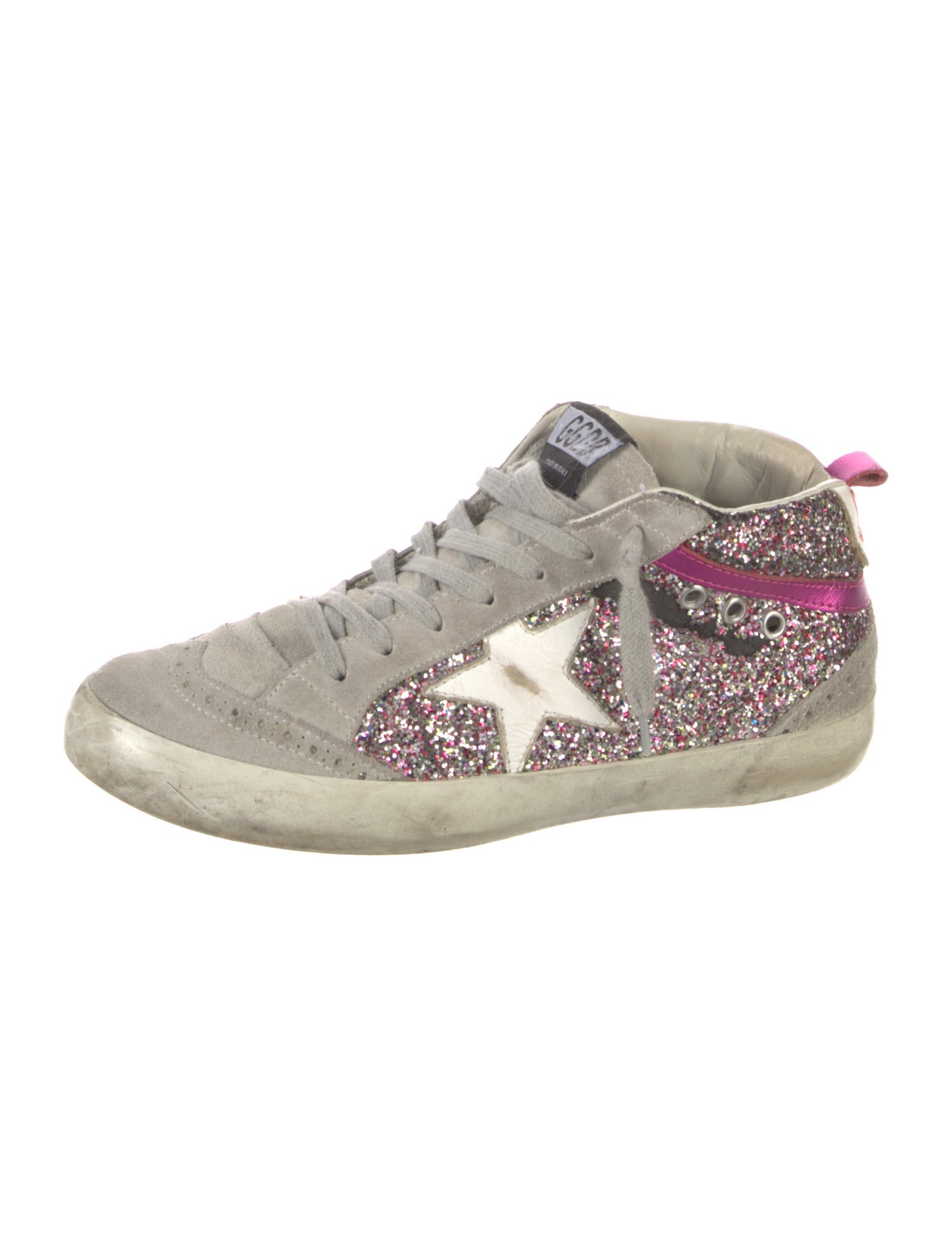Golden Goose Suede Colorblock Pattern Sneakers