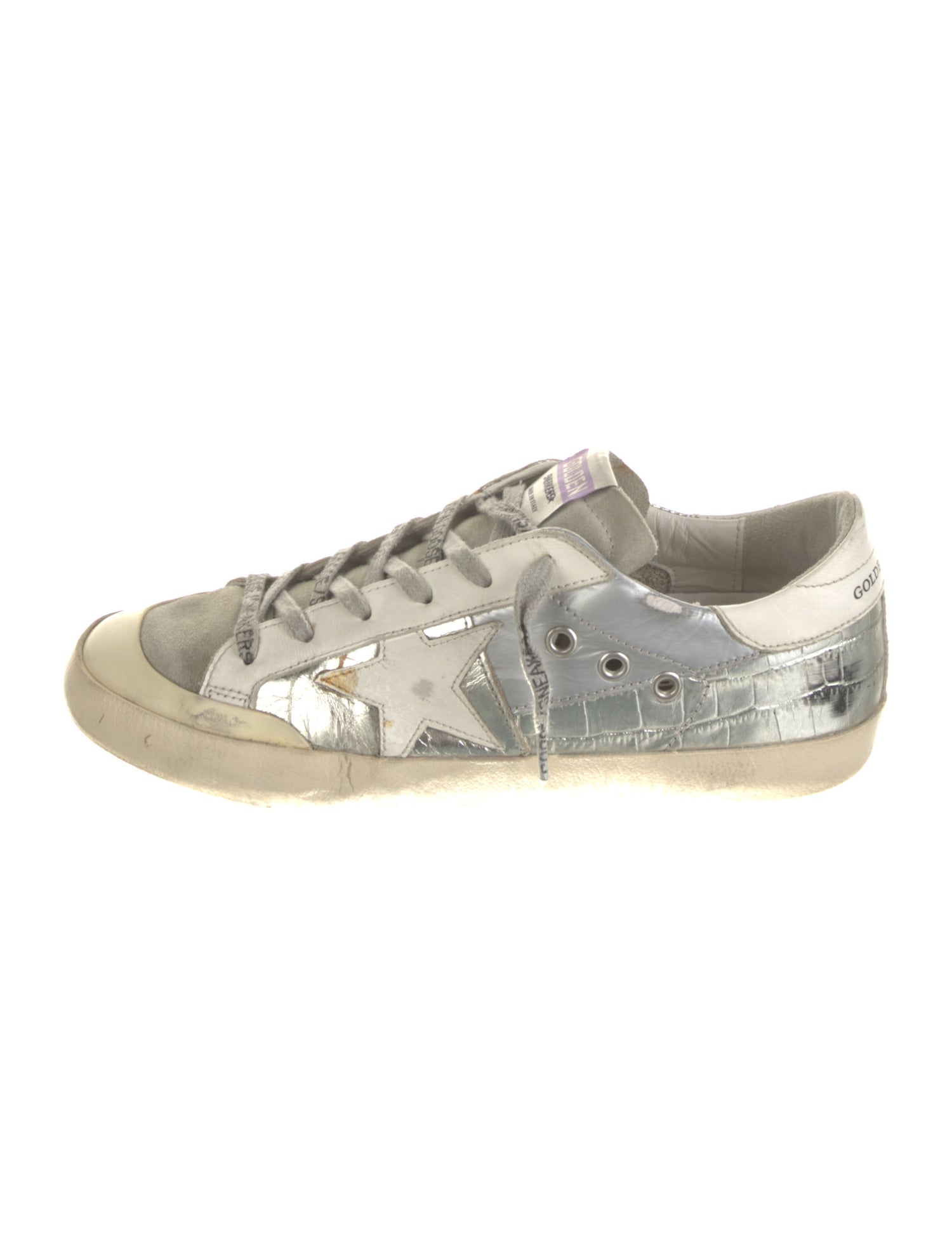 Golden Goose Leather Colorblock Pattern Sneakers