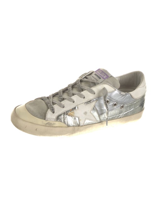 Golden Goose Leather Colorblock Pattern Sneakers