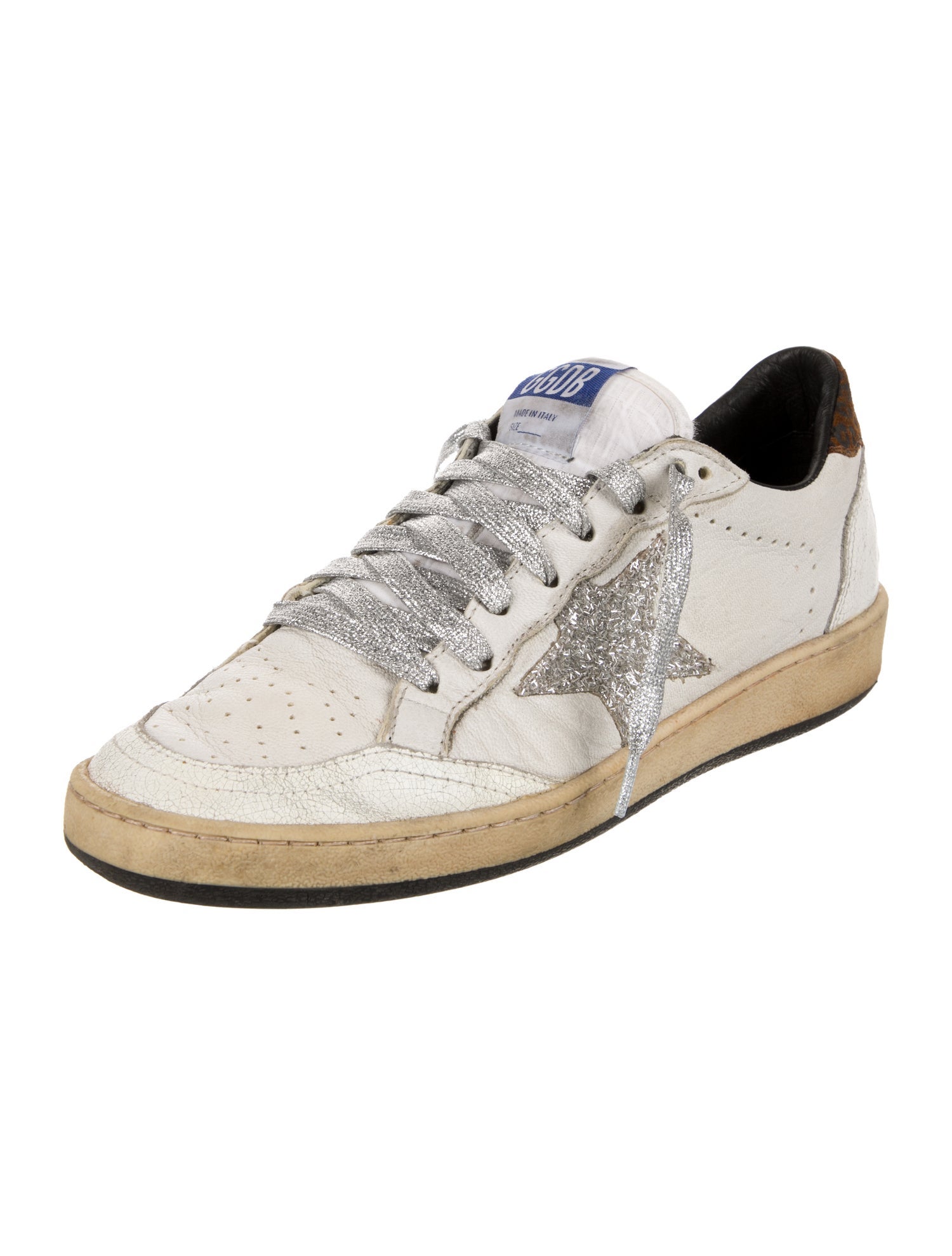 Golden Goose Leather Printed Sneakers