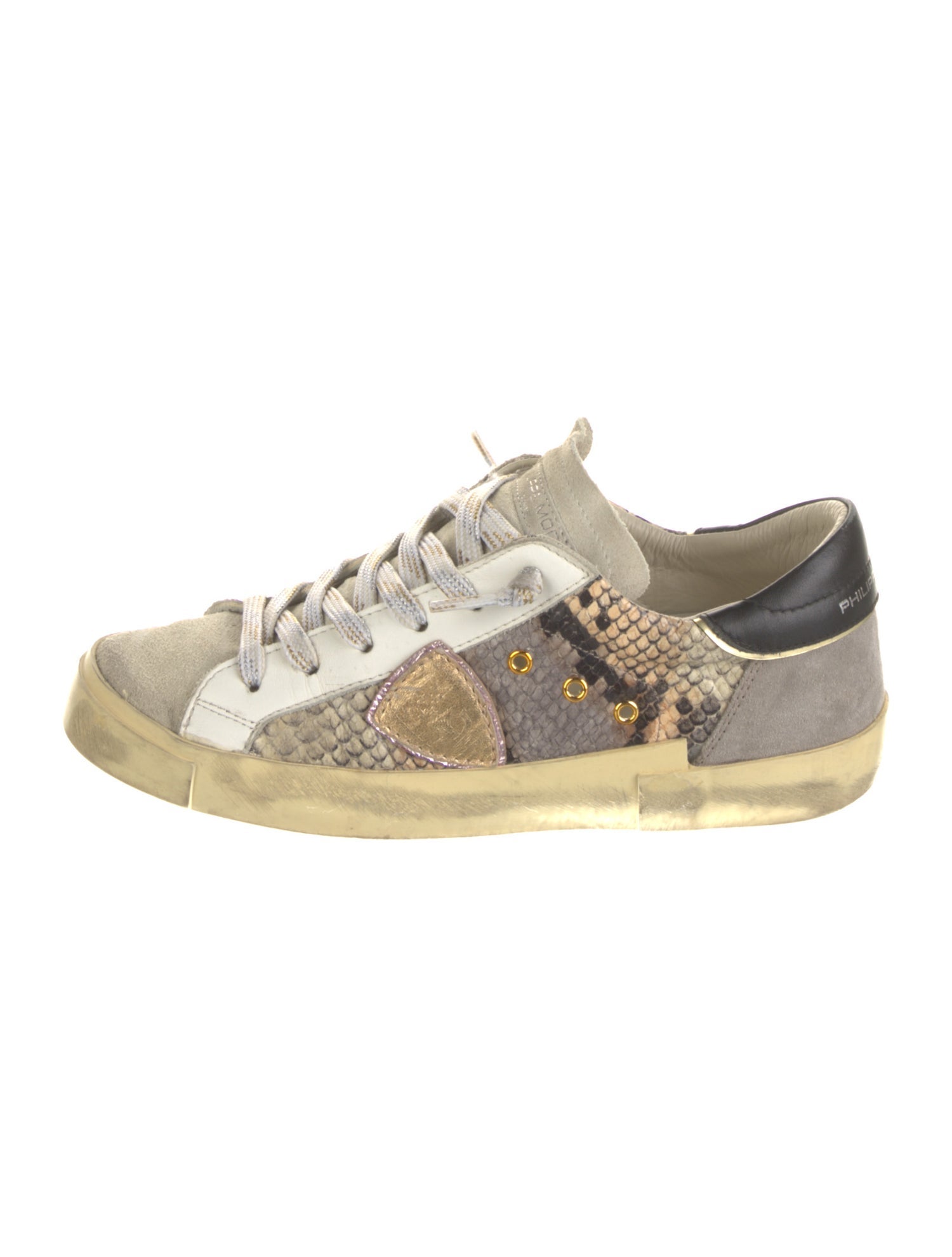 Golden Goose Leather Animal Print Sneakers