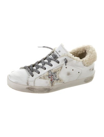 Golden Goose Leather Colorblock Pattern Sneakers