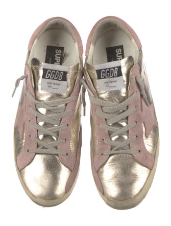 Golden Goose Leather Colorblock Pattern Sneakers
