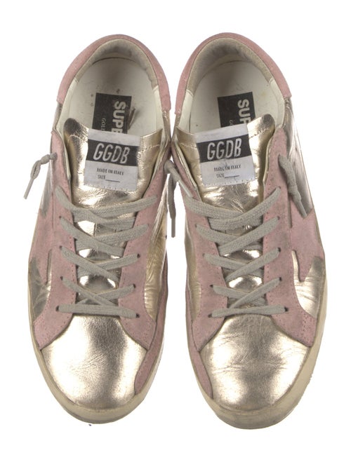 Golden Goose Leather Colorblock Pattern Sneakers