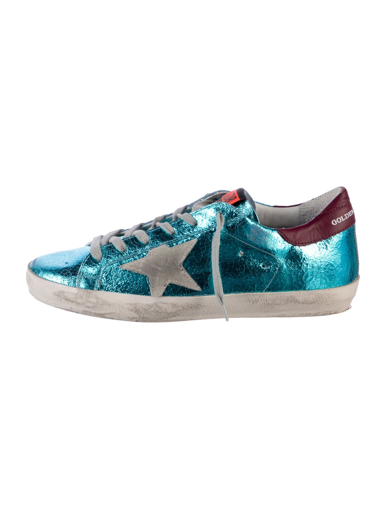 Golden Goose Leather Graphic Print Sneakers