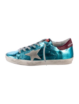 Golden Goose Leather Graphic Print Sneakers
