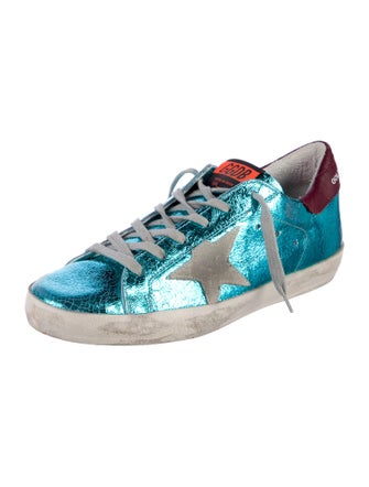Golden Goose Leather Graphic Print Sneakers