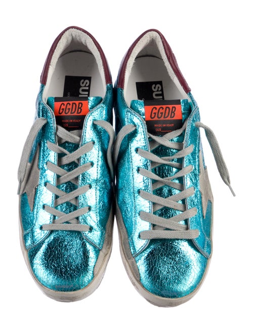 Golden Goose Leather Graphic Print Sneakers