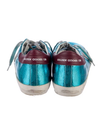 Golden Goose Leather Graphic Print Sneakers