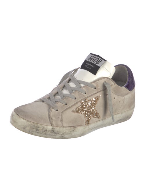 Golden Goose Suede Glitter Accents Sneakers