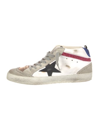 Golden Goose Leather Colorblock Pattern Sneakers