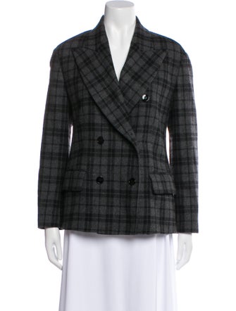 Golden Goose Wool Plaid Print Blazer