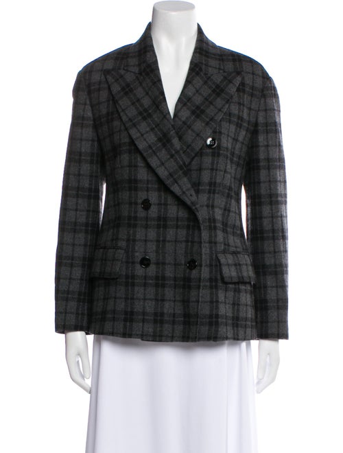 Golden Goose Wool Plaid Print Blazer