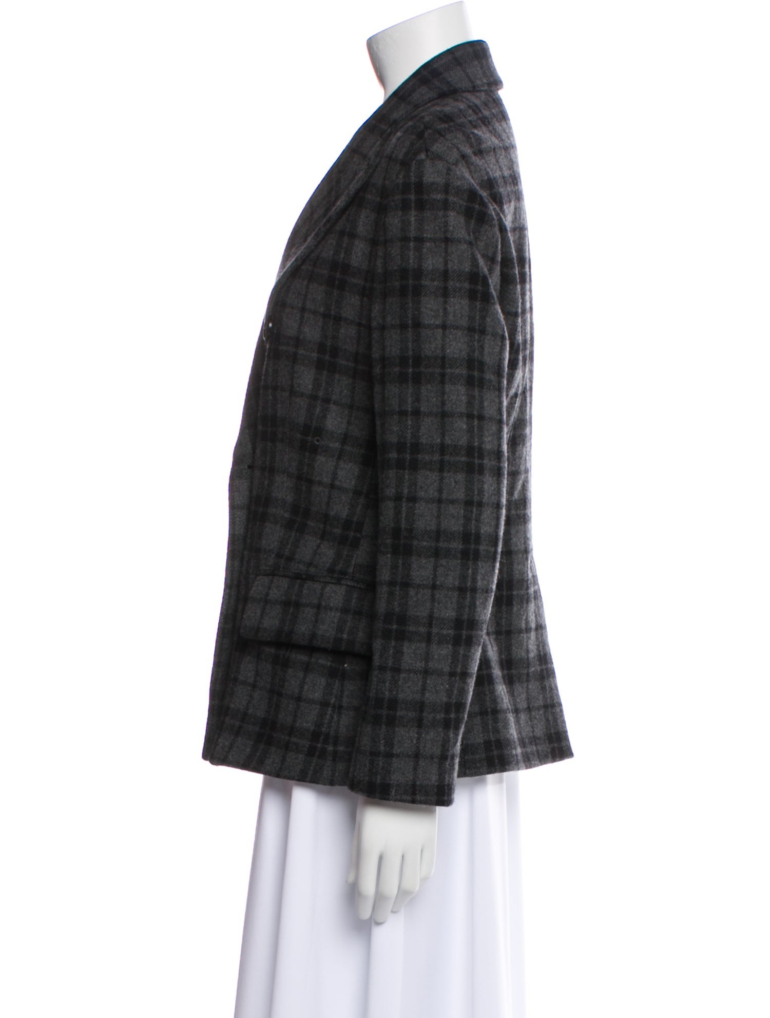 Golden Goose Wool Plaid Print Blazer