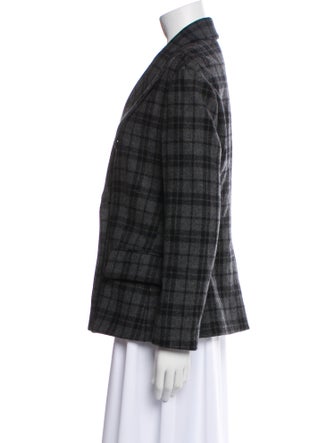 Golden Goose Wool Plaid Print Blazer