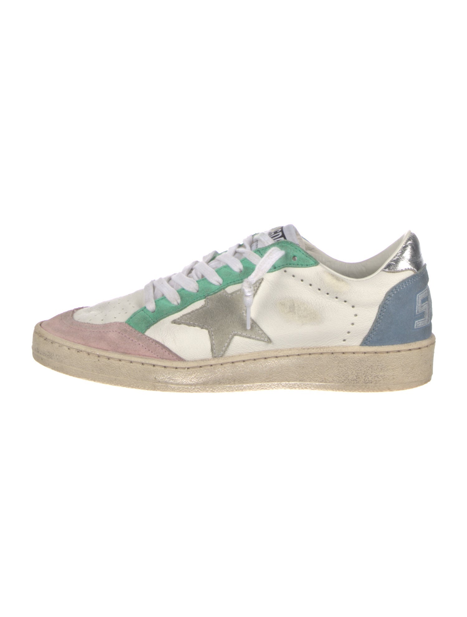 Golden Goose Leather Colorblock Pattern Sneakers
