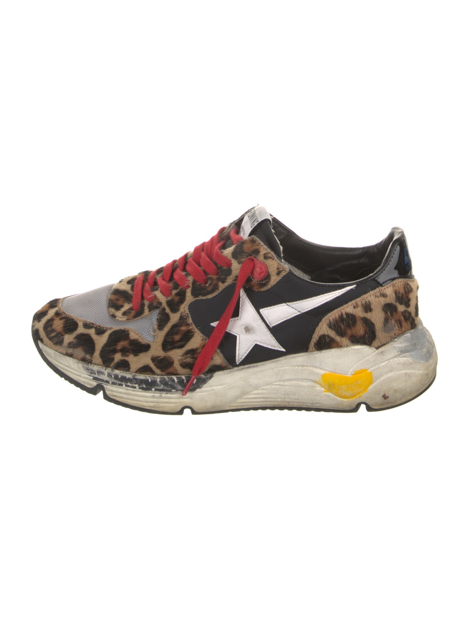 Golden Goose Ponyhair Animal Print Athletic Sneakers