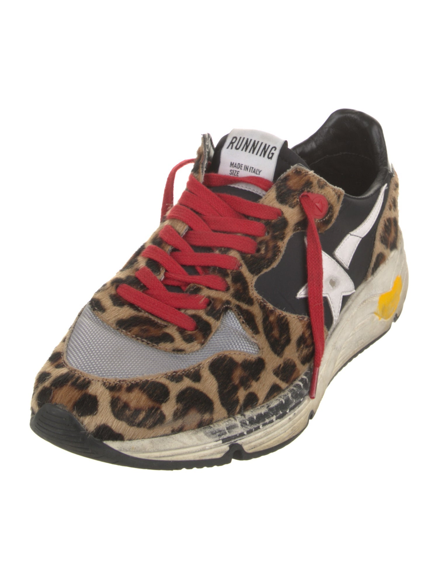 Golden Goose Ponyhair Animal Print Athletic Sneakers