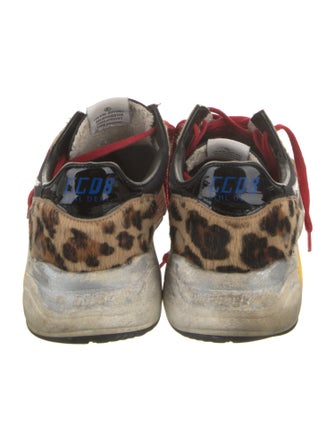 Golden Goose Ponyhair Animal Print Athletic Sneakers