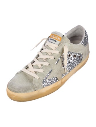 Golden Goose Suede Glitter Accents Sneakers