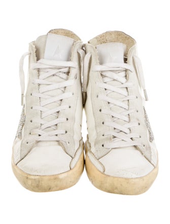 Golden Goose Leather Glitter Accents Sneakers