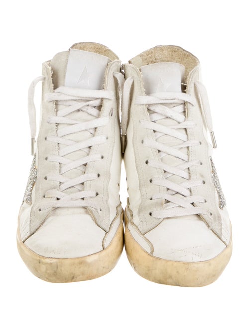 Golden Goose Leather Glitter Accents Sneakers