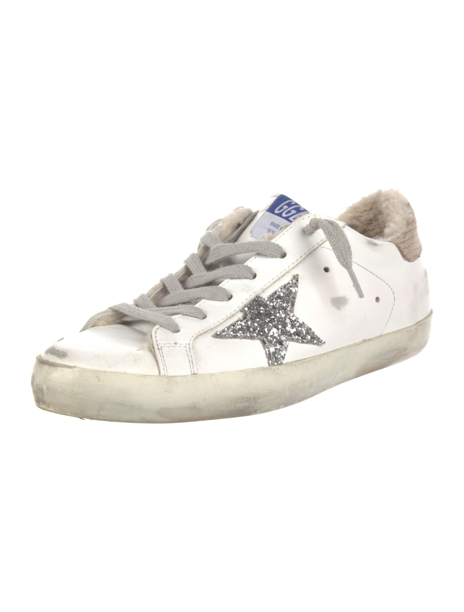 Golden Goose Leather Printed Sneakers