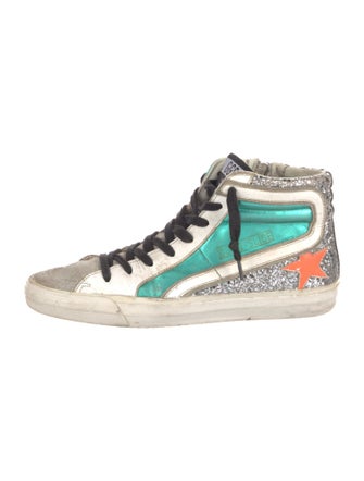 Golden Goose Leather Printed Sneakers