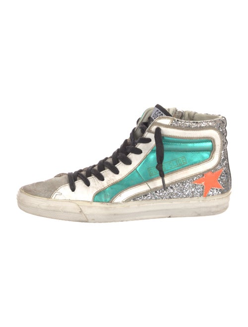 Golden Goose Leather Printed Sneakers