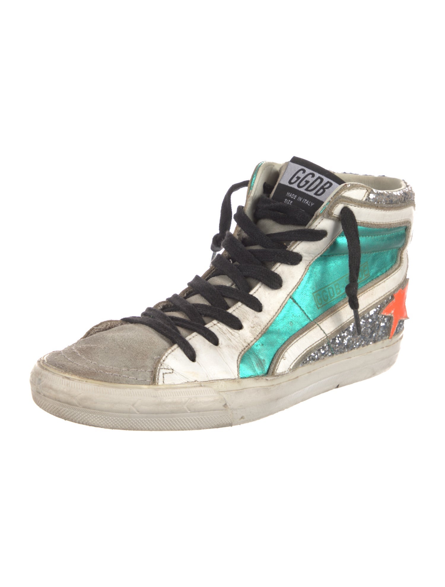 Golden Goose Leather Printed Sneakers