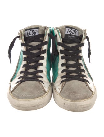 Golden Goose Leather Printed Sneakers