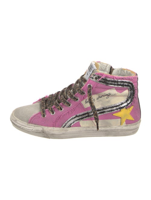Golden Goose Canvas Printed Sneakers