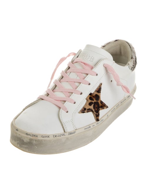 Golden Goose Leather Animal Print Sneakers