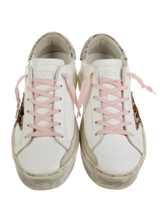 Golden Goose Leather Animal Print Sneakers