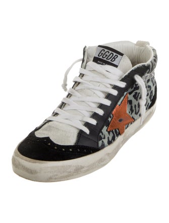 Golden Goose Suede Animal Print Sneakers