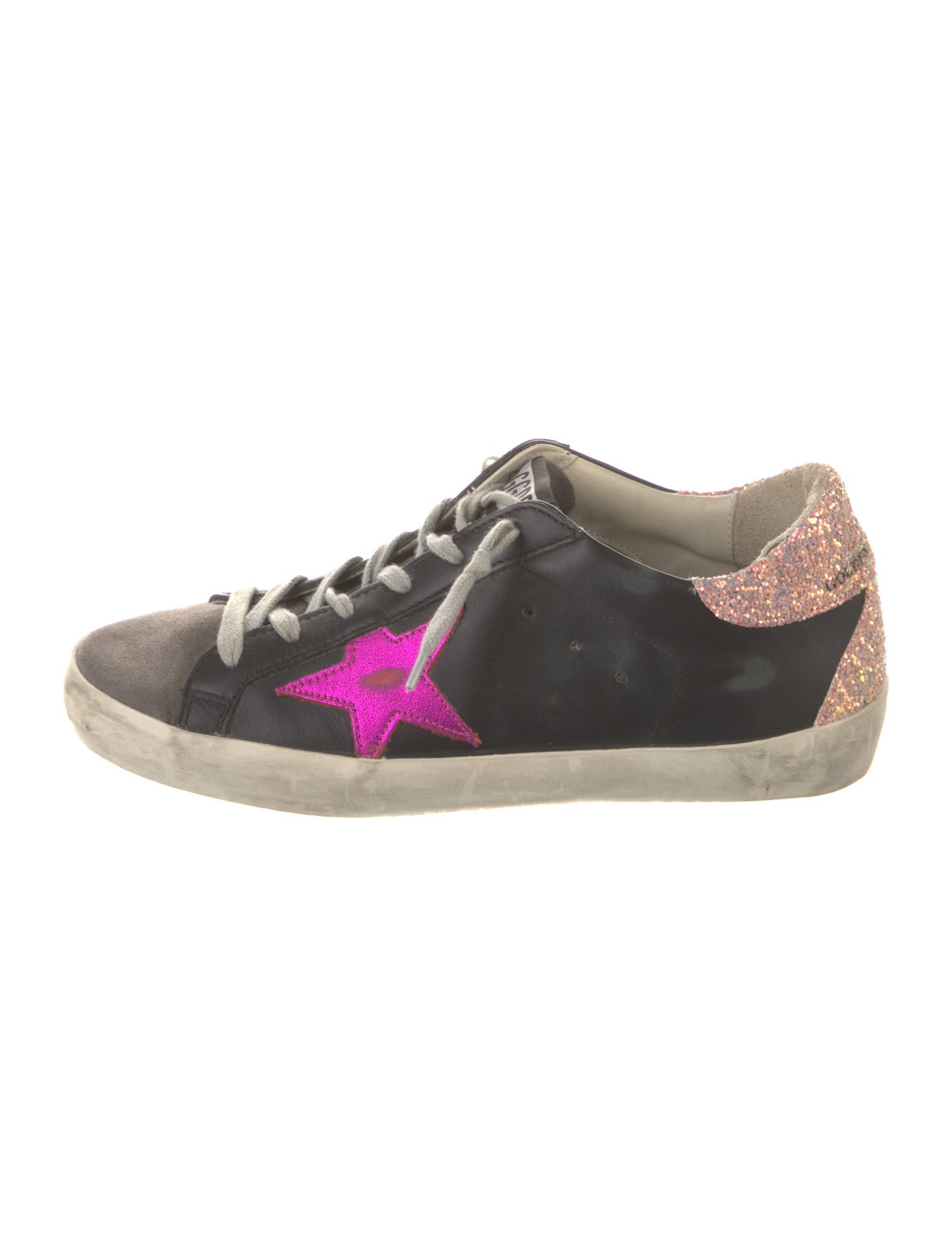 Golden Goose Leather Printed Sneakers