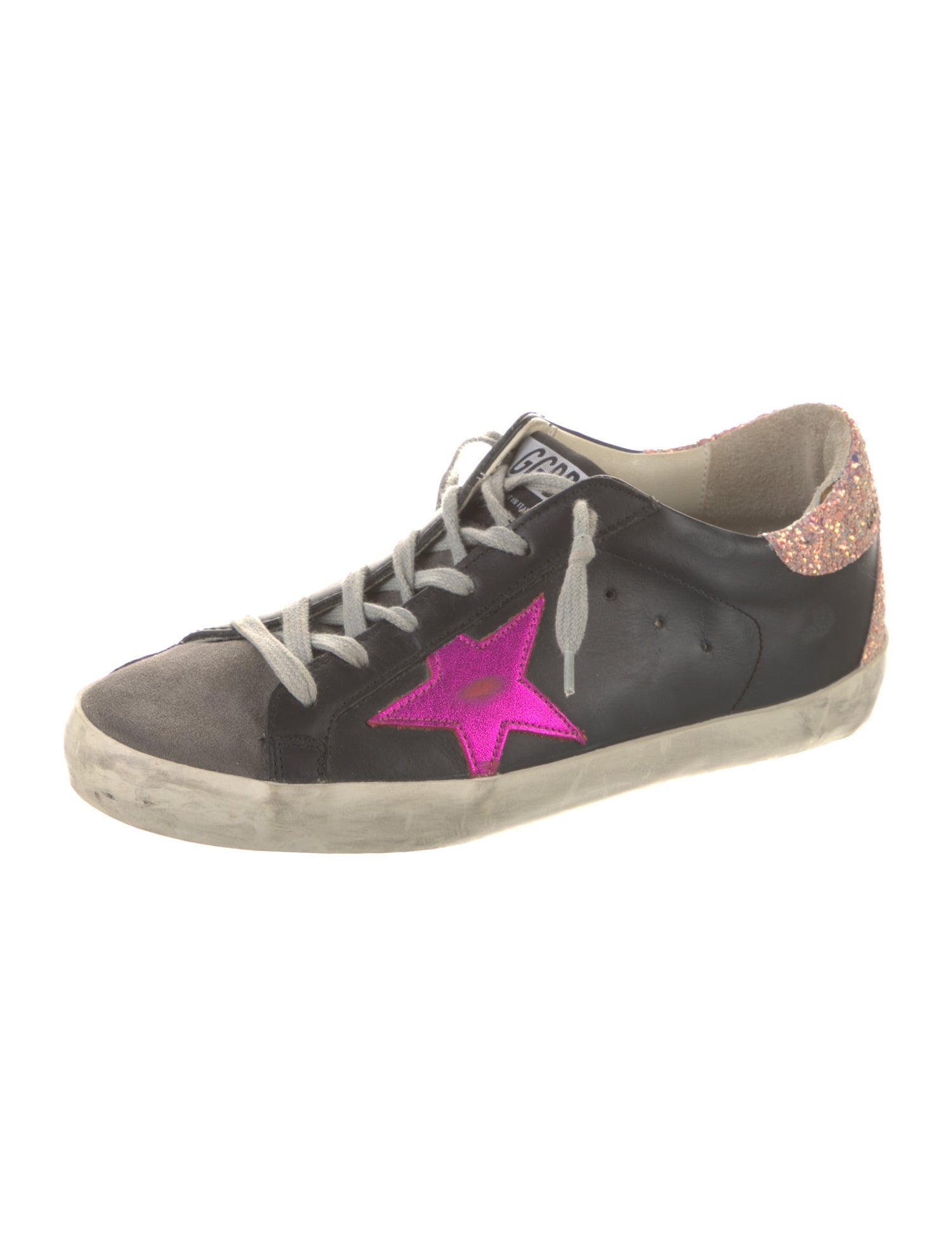 Golden Goose Leather Printed Sneakers