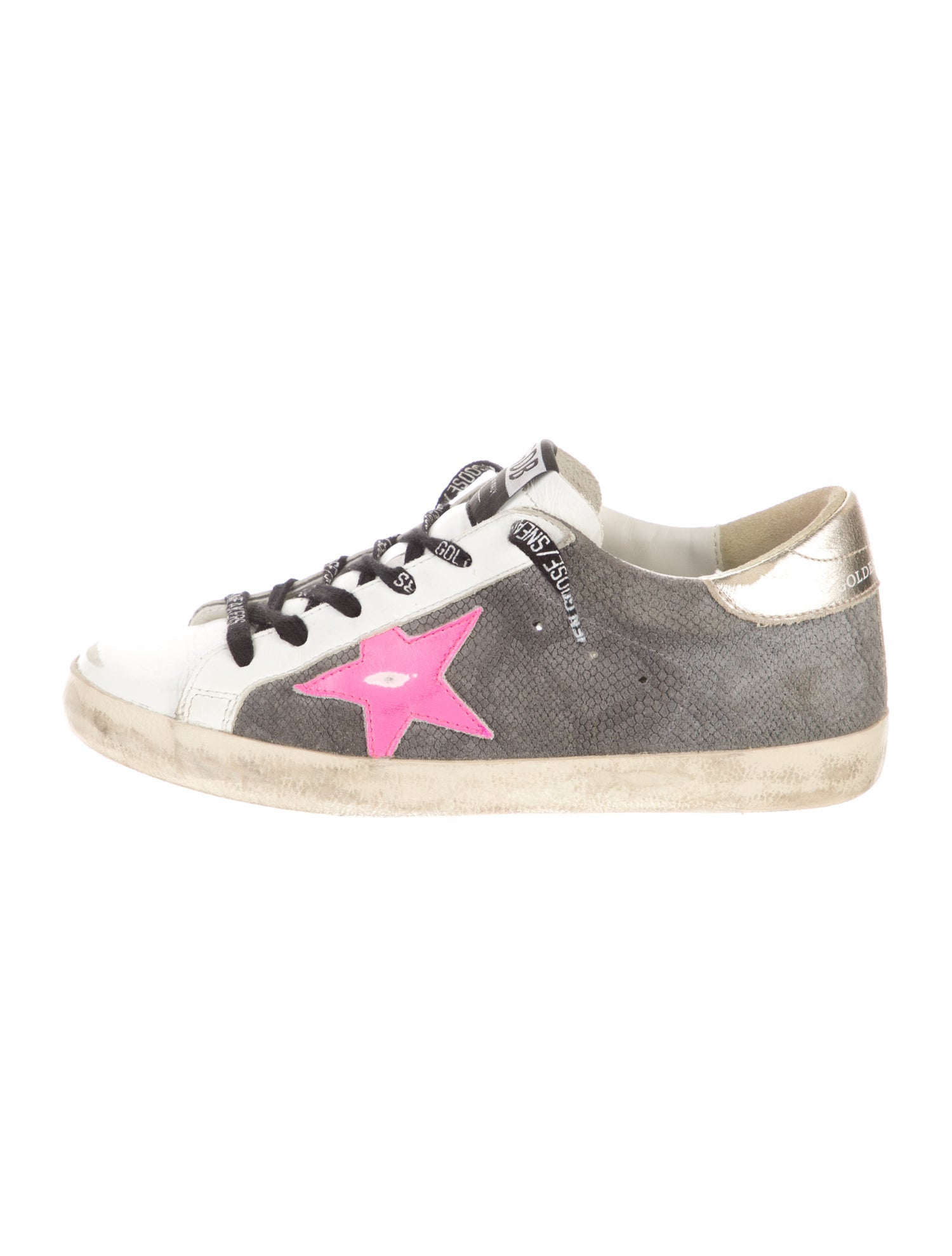 Golden Goose Leather Graphic Print Sneakers