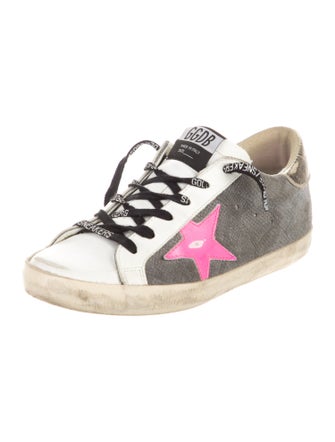 Golden Goose Leather Graphic Print Sneakers