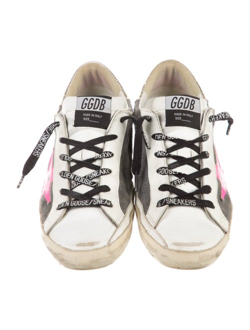Golden Goose Leather Graphic Print Sneakers
