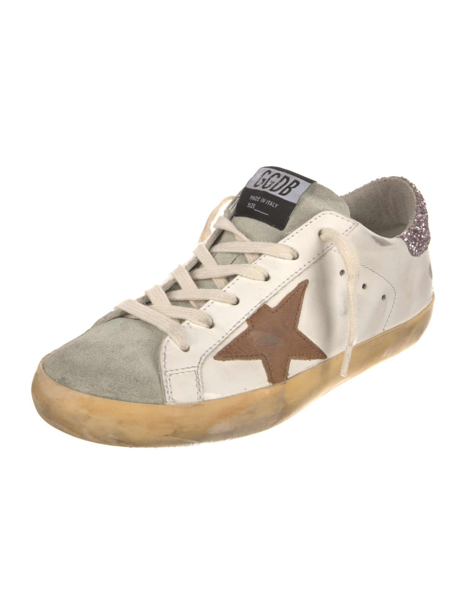 Golden Goose Leather Printed Sneakers