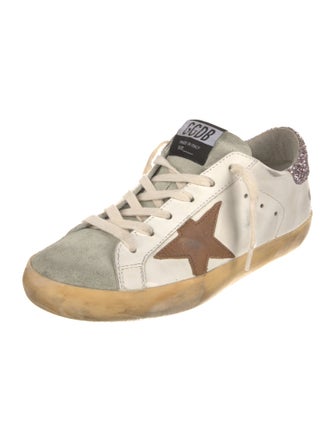 Golden Goose Leather Printed Sneakers