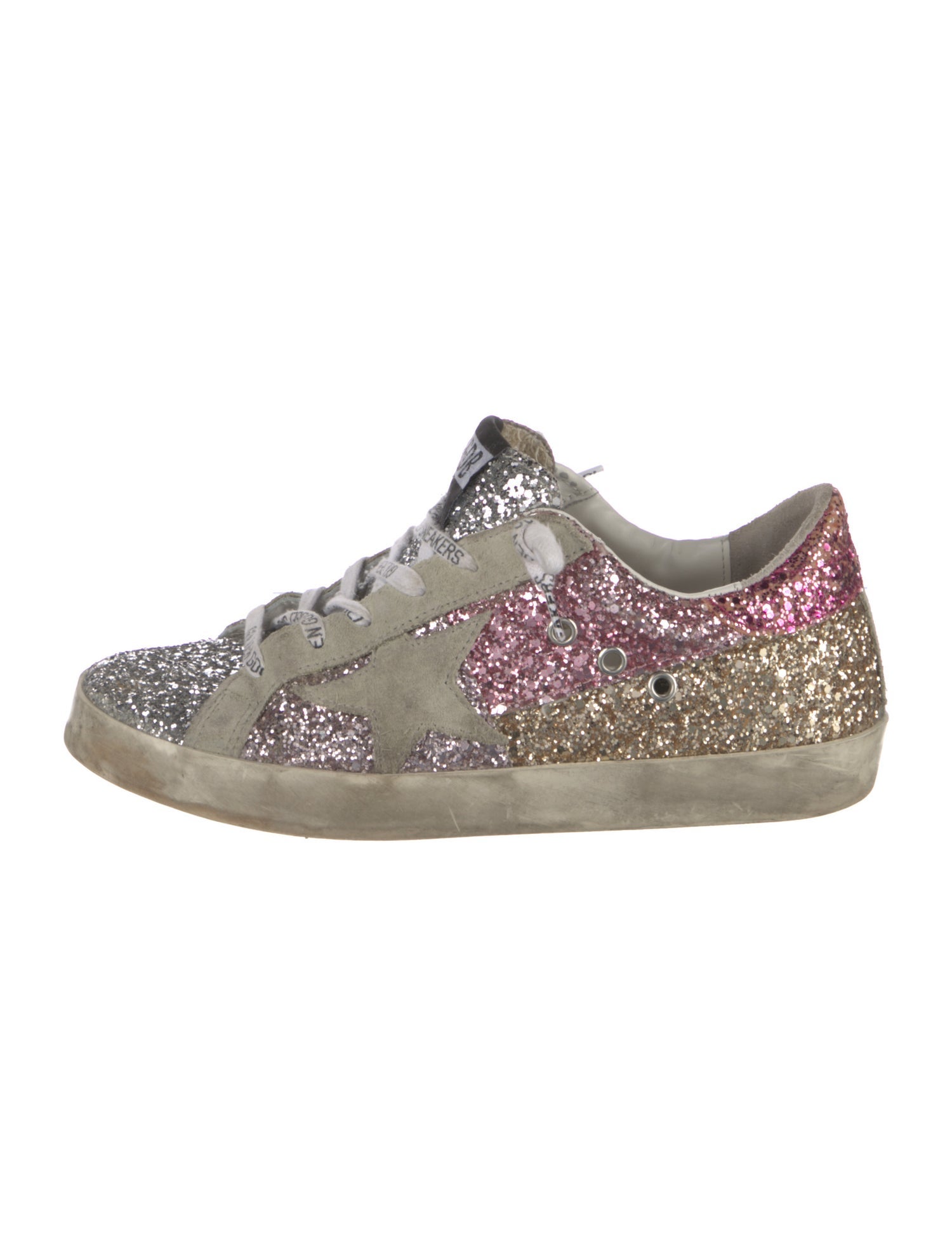 Golden Goose Glitter Printed Sneakers