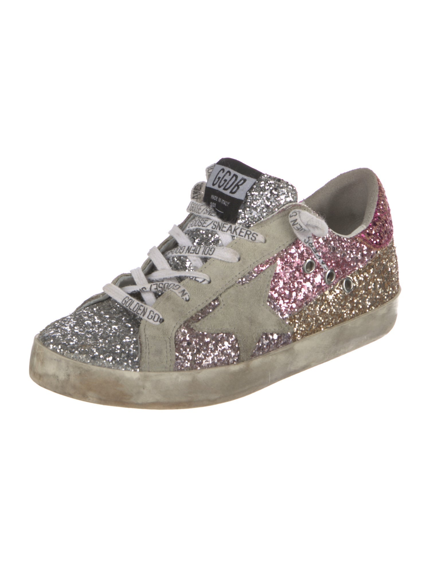 Golden Goose Glitter Printed Sneakers