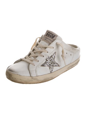 Golden Goose Leather Printed Sneakers