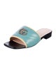 Gucci Double G Logo Leather Slides