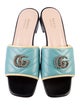 Gucci Double G Logo Leather Slides