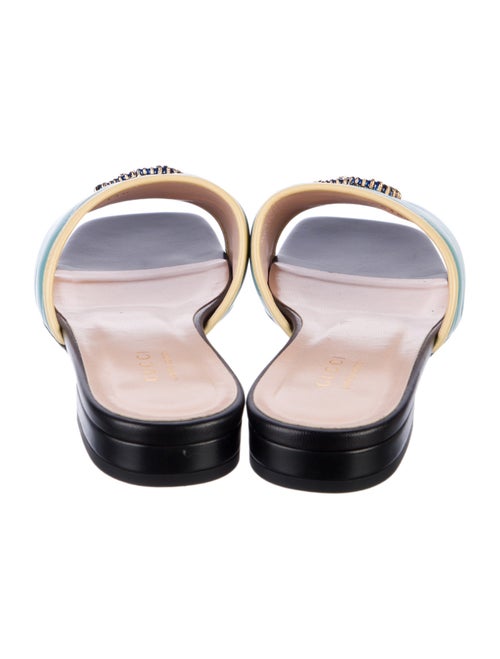 Gucci Double G Logo Leather Slides