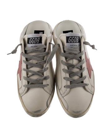 Golden Goose Leather Glitter Accents Sneakers