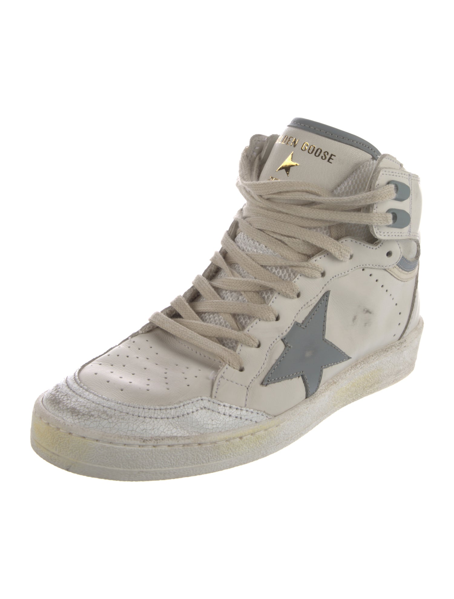 Golden Goose Leather Printed Wedge Sneakers